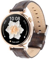 LEATHER Bőr szíj Garmin Lily 2 / Lily 2 Active Brown Bamboo Grain készülékhez