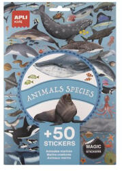 APLI Matrica, újra felhasználható, 50 db, APLI Kids "Stickers", tengeri állatok (LCA19428) - bestoffice