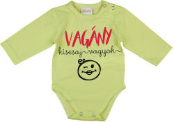 Vagány kiscsaj vagyok" feliratos hosszú ujjú baba body zöld (23019028086)