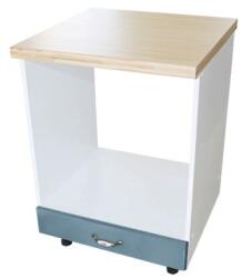 Spectral Mobila Corp pentru cuptor incorporabil cu sertar Zebra, Alb/MDF Albastru, cu blat artar, 60 x 85 x 60 cm