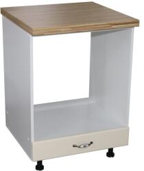 Spectral Mobila Corp pentru cuptor incorporabil cu sertar Zebra, Alb/MDF Vanilie, cu blat artar, 60 x 85 x 60 cm