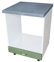 Spectral Mobila Corp pentru cuptor incorporabil cu sertar Zebra, Alb/MDF Verde, cu blat beton, 60 x 85 x 60 cm