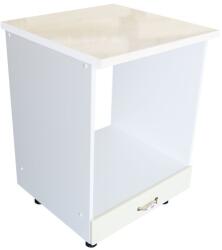 Spectral Mobila Corp pentru cuptor incorporabil cu sertar Zebra, Alb/MDF Vanilie lucios, cu blat Travertin, 60 x 85 x 60 cm