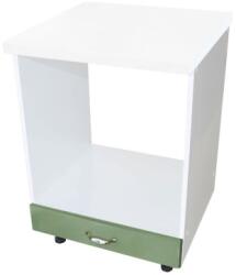 Spectral Mobila Corp pentru cuptor incorporabil cu sertar Zebra, Alb/MDF Verde, cu blat alb, 60 x 85 x 60 cm