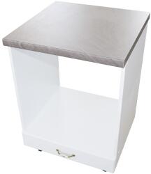 Spectral Mobila Corp pentru cuptor incorporabil cu sertar Zebra, Alb/MDF Alb lucios, cu blat beton, 60 x 85 x 60 cm