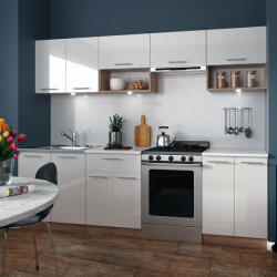 Halmar VIOLA 260 - кухня бял гланц и дъб сонома (VIOLA-260/white/kitchen/1)