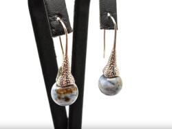 MyVanilla Ásvány Óceán Jáspis Kürt Lógós Fülbevaló - A természet ihlette elegancia ?