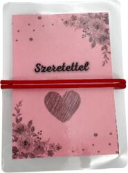 MyVanilla Szeretettel rózsaszín Kártya Védelmező Piros Karkötővel