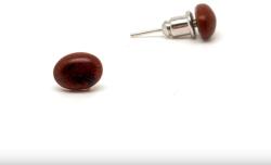 MyVanilla Ásvány Fülbevaló - Ovális Mahagóni Obszidián (5x7 mm) | Finoman földelő elegancia