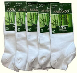 Armando Női bokazokni 100% bamboo 5 pár Fehér (ARD2)