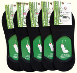 MR PAMUT női titokzokni bambuszból (5 pár fekete, szilikonos sarokkal, orrvarrás nélküli) (MR6301)