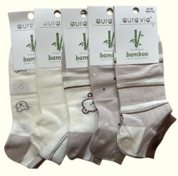 aura. via Női bokazokni Medvés mintával, 5 pár, vegyes színek (AU2763)