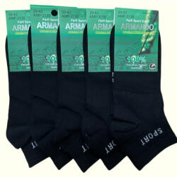 Armando Férfi Sport Bokazokni - 5 Pár, Fekete, 100% Pamut (AR313B)