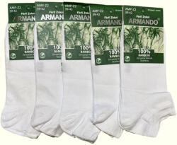 Armando Férfi Bokazokni fehér - 100% Bamboo, 5 Pár (ARZ2)