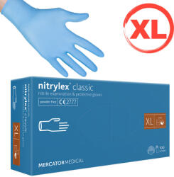 Mercator Medical Gumikesztyű, nitril, púdermentes, 100 db, XL, Mercator (125495)