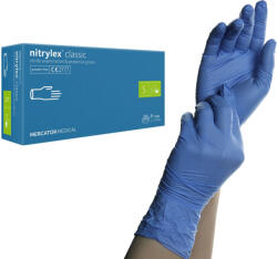 Mercator Medical Gumikesztyű, nitril, púdermentes, 100 db, S, Mercator (029564)