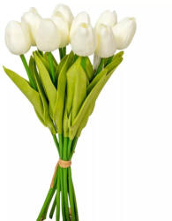 Hezi Élethű Tulipán köteg, gumi, 10szál, krém szín, M32cm (SXT144500CR)
