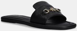 Tommy Hilfiger bőr papucs LEATHER HORSEBIT MULE fekete, női, FW0FW08420 - fekete Női 37