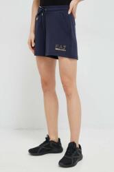 EA7 Emporio Armani rövidnadrág női, sötétkék, sima, közepes derékmagasságú - sötétkék XS