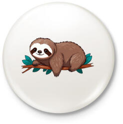 printfashion Lajhár - Kitűző, hűtőmágnes - Fehér (17134826)