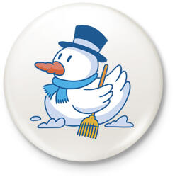 printfashion Hóember kacsa - Kitűző, hűtőmágnes - Fehér (17018729)