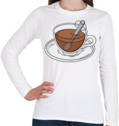 printfashion Chilles kávé - Női hosszú ujjú póló - Fehér (17092962)