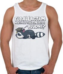 printfashion Elballagtam mostmár visszamehetek aludni? - Férfi atléta - Fehér (17359846)