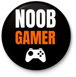 printfashion Noob Gamer - Kitűző, hűtőmágnes - Fekete (17418733)