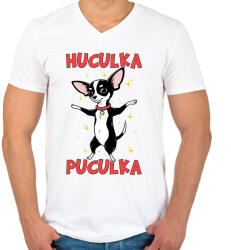 printfashion Huculka Puculka - Férfi V-nyakú póló - Fehér (17360763)
