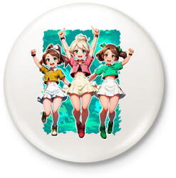 printfashion Anime barátnők - Kitűző, hűtőmágnes - Fehér (17032539)