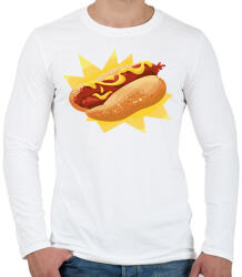 printfashion Hotdog - Férfi hosszú ujjú póló - Fehér (17158406)
