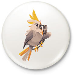 printfashion Énekes kakadu - Kitűző, hűtőmágnes - Fehér (17140678)