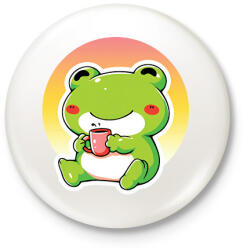 printfashion Cuki béka - Kitűző, hűtőmágnes - Fehér (17173580)