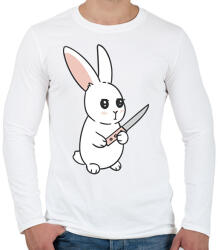 printfashion Késes nyúl - Férfi hosszú ujjú póló - Fehér (17170104)
