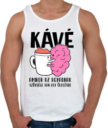 printfashion Kávé amikor az agyadnak szüksége van egy ölelésre - Férfi atléta - Fehér (17305960)