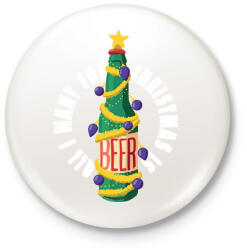 printfashion Sör karácsonyfa - Kitűző, hűtőmágnes - Fehér (17000299)