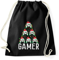 printfashion gamer karácsonyfa - Sportzsák, Tornazsák - Fekete (17148762)