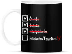 printfashion Ballagás középiskola fehér - Bögre - Fekete (17368317)