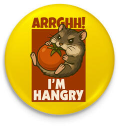 printfashion Hangry hamster - Kitűző, hűtőmágnes - Sárga (17428640)