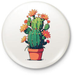 printfashion Kaktusz növény - Kitűző, hűtőmágnes - Fehér (17082609)