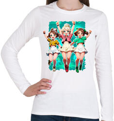 printfashion Anime barátnők - Női hosszú ujjú póló - Fehér (17030764)