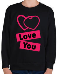 printfashion Valentin nap - Gyerek pulóver - Fekete (17234541)