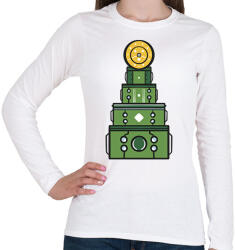 printfashion Dob karácsonyfa - Női hosszú ujjú póló - Fehér (16997041)