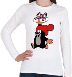 printfashion Kisvakond Karácsony - Női hosszú ujjú póló - Fehér (16945513)