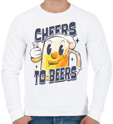 printfashion Cheers to beers - Férfi pulóver - Fehér (17118785)