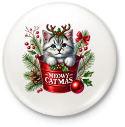 printfashion cica (1) - Kitűző, hűtőmágnes - Fehér (17149676)