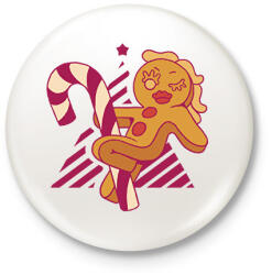 printfashion Mézeskalács tánc - Kitűző, hűtőmágnes - Fehér (17008399)