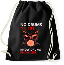 printfashion no drums no life - Sportzsák, Tornazsák - Fekete (17256591)
