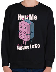 printfashion Hug me and never Lego - Gyerek pulóver - Fekete (17286173)