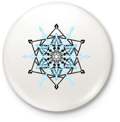 printfashion Hópehely mandala - kék - Kitűző, hűtőmágnes - Fehér (17022368)